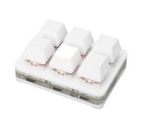 Riuulity Clavier de Jeu Mécanique, Petit Clavier Filaire USB RVB avec Interrupteur Rouge pour Bureau de Jeu, Portable et Plug and Play, 6 Touches Programmables DIY (White)