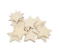 Riuulity Copeaux de Bois étoiles en Bois Antiallergiques Durables, 20 Pièces, pour L'artisanat de Noël, les Projets Artistiques, la Décoration de Mariage Burlywood 3.14"