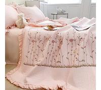 Riuulity Couette en Coton Tencel lavé avec Rembourrage en Soie et Plumes, Motif brodé Tendance pour Une Décoration de Chambre Chaleureuse et paisible. (1 Feuille 245x250cm)