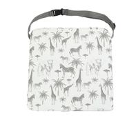 Riuulity Coussin D'alimentation des Tout-petits, Siège D'appoint Accru Portable pour Table à Manger avec Sangles de sécurité, Coussin de Booster pour Enfants Facile à Nettoyer (Prairies africaines)