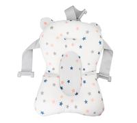 Riuulity Coussin de Support de Bain pour bébé Doux, Oreiller de Tapis de Baignoire nouveau-né avec 3 Sangles de sécurité, Pliables pour la Plupart