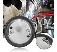 Riuulity Couvercle de Seau de Machine à Traire, Tapis et Joint de Haute qualité pour la Traite, Deux Couvercles Ouverts pour les Producteurs Laitiers, en Acier Inoxydable