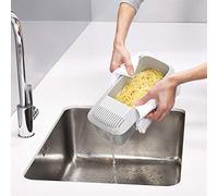 Riuulity Cuiseur à Pâtes à -ondes avec Couvercle de Passoire, Machine à Nouilles Spaghetti en Plastique Résistant à la Chaleur pour égoutter la Cuisson (WHITE)