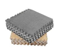 Riuulity Dalles de Tapis Emboîtables en Mousse Peluche, Tapis de Sol Doux et Antidérapant, pour Salon, Chambre à Coucher, étude, 11,8x11,8 Pouces, 10 Pièces