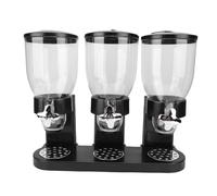 Riuulity Distributeur de Céréales Triple élégant, Conteneur de Stockage de Nourriture Sèche Permettant de Gagner de L'espace pour l'efficacité de la Cuisine, Matériau PP élégant (BLACK)