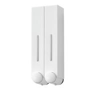 Riuulity Distributeur de Savon Mural Durable pour Cuisine et Salle de Bain, Distributeur de Gel Douche Anti-Fuite, Lot de 2 pour Hôtel Familial, ABS 420 ML Noir/Blanc/Gris (Paquet de 2)