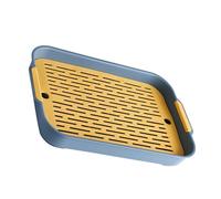 Riuulity Doudeur à Double Couche Rabagiste à Séchage, Planche de Drainage en Plastique pour évier de Cuisine, Tasse de Bol Fruit Rectangulaire, Plateau de thé