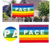 Riuulity Drapeau de Paix coloré de Haute qualité, Bannière en Polyester à Colorants écologiques 90X145 Cm pour Chorales