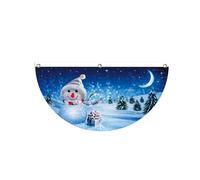 Riuulity Drapeau éventail de Noël, Guirlande Décorative Demi Ronde pour (D) | Demi-cercle en Polyester 85 Cm, Facile à Suspendre au Balcon, Idéal pour Fêtes