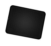 Riuulity Égouttoir Pliable en Silicone, Grand Tapis de Séchage de Vaisselle de Cuisine, Conception Antidérapante pour Comptoirs 23,0x17,9 Pouces, 1 unité (BLACK)