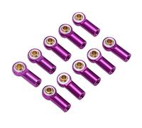 Riuulity Embouts de Biellette RC en Aluminium de qualité Supérieure M3, Joints d'extrémité de Rotule en Métal pour Voiture sur Chenilles SCX10 1/10 RC 10 Pièces (Purple)