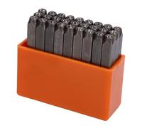 Riuulity Ensemble de 26 Tampons de Cursive en Acier au Carbone avec Boîte de Rangement en Plastique, Ensemble de Poinçons de Lettres Faciles à Lire pour le Gaufrage des Métaux Mous, du Bois et du
