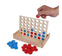 Riuulity Ensemble de Dames en Bois pour Enfants, Jeu Familial Classique, Développement de la Concentration et de L'intelligence, Petite Taille, Peinture écologique, 42 Pièces