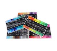 Riuulity Ensemble de Marqueurs à Pointe Pinceau 100 Couleurs Marqueurs à Double Pointe pour la Peinture, le Dessin, les Notes, pour les Enfants, les Amateurs de Dessin, Solubles dans L'eau,