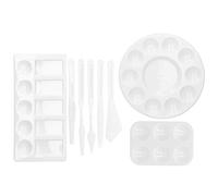 Riuulity Ensemble de Spatules à Palette de Couleurs pour Projets Artistiques, Ensemble de 8 Palettes de Grattoirs de Peinture en Plastique pour un Mélange et un Nettoyage Faciles, Idéal pour les