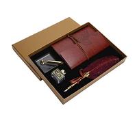 Riuulity Ensemble de Stylos D'écriture à Plumes Vintage, Kit de Trempage de Plumes de Calligraphie élégante, Fournitures D'artisanat D'art pour les Couples et les Enseignants (SP236906 rouge vin