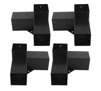 Riuulity Ensemble de Supports de Poteaux de Pergola en Acier Antirouille, Kit de Quincaillerie de Support de Poutre en Bois renforcé pour Terrasses et Lieux Commerciaux-Paquet de 4 (4PCS)