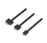 Riuulity Ensemble D'outils de Poinçonnage de Rangée de Cuir, Bricolage, Longue Durée de Vie, Excellent Matériau, 3 Pièces, Poinçon de Rangée Noir en Cuir pour Ceintures, Bottes (5 millimètres)