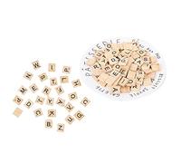 Riuulity Ensemble éducatif D'artisanat en Plaques de Bois Naturel, 2 X Alphabet Anglais Majuscule avec Plaque de Bois Numérotée, Blocs de Puzzle 100 Pièces pour Enfants, Développe la Réalisation (En