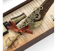 Riuulity Ensemble Stylo Plume et Encre Style Rétro Expérience D'écriture Confortable Idéal pour les Amateurs D'art 1 X Ensemble de Tampons à Cacheter de Cire pour Stylo Plume (BROWN)