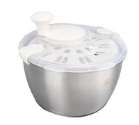 Riuulity Essoreuse à Salade, Bol en Acier Inoxydable, Séchoir à Légumes de 5 L à une Seule Main, Battant les œufs et la Crème, Passoire pour égoutter L'excès D'huile des Aliments Frits