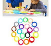 Riuulity Filament de Stylo 3D Couleurs Assorties Recharges Sûres Lissantes pour les Enfants et les Amateurs D'art 20 Rouleaux de Filament PLA Longueur 10,9 M