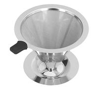 Riuulity Filtre à café Réutilisable en Acier Inoxydable, Double Couche, Cône D'égouttage en Maille, pour la Cuisine à Domicile, le Lieu de Travail ou les Voyages (2-4 tasses)