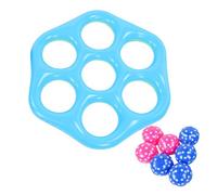 Riuulity Flotteur de Piscine Gonflable Hexagonal avec 7 Balles, Jouet à Lancer et Plastique épais Anti-crevaison pour Enfants, Adolescents et Adultes, Jeu d'eau (Turquoise)