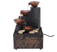 Riuulity Fontaine à Eau de Table USB, Lumières LED Attirant la Richesse pour la Décoration de la Maison, Salon, Bureau, Bureau avec Galets, Petite Mini Fontaine de D'intérieur pour la Détente