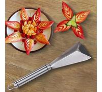 Riuulity Fruits en Acier Inoxydable Facile à Ranger, Outils de Sculpture de Forme Triangulaire, Rapide et Sûr à Trancher, Placement de Fruits Intéressant pour les Fêtes, Matériau de qualité (chiffre)