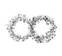 Riuulity Garland Silver Star de 7,5 M Gold, Décoration en Fil D'étoile Flexible, Artisanat, Guirlande, Artisanat, Décorations, Emballages, Vêtements, Enveloppement de Piste pour la Fête (SILVER)
