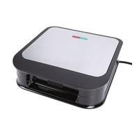 Riuulity Gaufrier Belge à 4 Tranches, Poêle à Crêpes Chauffante Double Face, Machine à Petit-déjeuner avec Gaufres Cuites Uniformément, pour Petit-déjeuner Rapide de Taille Familiale (Prise UE 220V)