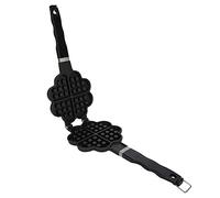 Riuulity Gaufrier en Forme de Cœur DIY, Plaque de Cuisson Antiadhésive pour Accessoires de Cuisson Ménagers au Gaz, Alliage D'aluminium Noir pour Machine de Fabrication de Gaufres