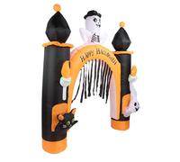 Riuulity Gonflable d'halloween de 2,4 M, Motif Fantôme et Araignée, avec Lumières LED, Décorations D'intérieur et D'extérieur pour Les Fêtes, Résistante (Prise américaine 220-240v)