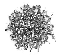 Riuulity Goujons à Pieds Plats Durables, Accessoires de Quincaillerie Argentés pour Bagages en Cuir, 200 Pièces 12mm