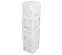 Riuulity Grand Ensemble de 4 Boîtes à Ballons Transparentes avec Plis pour L'assemblage, Décorations de Fête Prénatale, Matière Plastique Durable 11,8 Pouces pour Thèmes de Mariage (Love)