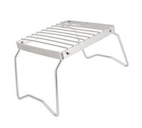 Riuulity Grille de Feu de Camp Pliante en Acier Inoxydable, Grille de Barbecue Durable pour le Camping et les Fêtes dans le Jardin, 1 unité