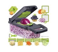 Riuulity Hachoir Alimentaire Multifonctionnel Efficace, Ensemble de 15 Pièces pour Fournitures de Cuisine à Domicile, Lames en Acier Inoxydable, ABS de qualité Alimentaire, Vert, 33.5x12.5x10cm