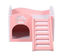 Riuulity Hamster Rat Castle Jouet Adorable Maison pour Animaux de Compagnie à 2 Couches pour Petits Animaux Convient aux Hamsters et aux Cochons d'Inde Facile à Assembler Coloré (Pink)