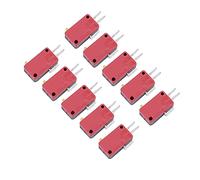 Riuulity Haute sensibilité 10 Pièces Rouge 3 Broches Interrupteurs à Bouton Micro Interrupteur à Action Rapide pour les Amateurs de Jeux D' Plastique/métal 27.3 * 15.5 * 10mm
