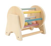 Riuulity Hochet en Bois, Tambour Roulant, Jouet de Réflexion Logique éducatif pour Tout-Petits, Matériau en Tilleul