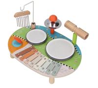 Riuulity Instruments de Percussion pour Enfants, Ensemble D'instruments de Musique pour bébé, Jouet D'éducation Précoce, Percussions Multifonctions à Tambour et Carillons éoliens,