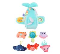 Riuulity Jouet de Poisson pour Enfants, Big Fish Mange Un Jouet Sensoriel pour bébé Interactif avec Une Conception de Traction et de Rabais, Une Stimulation pour Une