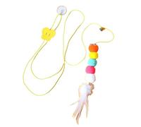 Riuulity Jouet en Plumes de Chat à Suspendre, Jouet Rétractable à Suspendre à la Porte, Teaser Interactif pour Chat avec Corde élastique et Plumes pour D'intérieur, Chaton
