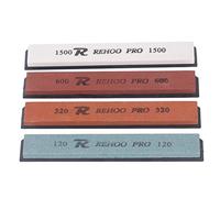 Riuulity Kit D'affûtage de Couteaux en Pierre à Aiguiser, Opération Simple pour Couteaux de Chef Professionnels, Haches, Ciseaux 4 Pièces 120 320 600 1500 Grains Ensemble de Pierres à Eau