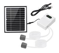 Riuulity Kit de Pompe à Air à Oxygène à énergie Solaire pour Aquarium, 2 Modes de Fonctionnement, Oxygénateur, Aérateur D'oxygène pour Petit étang (White)