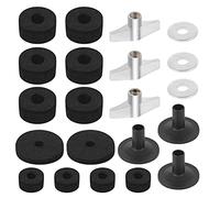 Riuulity Kit de Tampons en Feutre de Batterie 21 Pièces, Accessoires de Remplacement de Cymbale Durables, Fonction Antidérapante pour Utilisation de Charleston et de Cymbale, Fabriqués en Feutre de