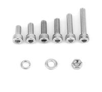 Riuulity Kit de Vis à Douille Hexagonale SS304 Durables avec Rondelles à Ressort Plates pour la Fixation de Construction, Assortiment de Vis à Tête Cylindrique en Acier Inoxydable M3-M8 pour