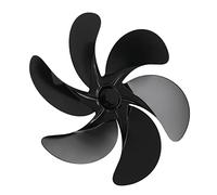 Riuulity Lame de Rechange pour Ventilateur de Cheminée à 6 Pales en Alliage D'aluminium, Sûre et Durable, Facile à Installer, Adaptée aux Ventilateurs de Cheminée Universels, Couleur Noire, Diamètre