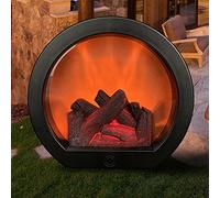 Riuulity Lampe à Flamme Ronde Sensible au Toucher, Lumière de Cheminée LED Décorative D'intérieur et D'extérieur, Mini Lanterne de Cheminée Portable pour Dessus D'armoire de Cuisine